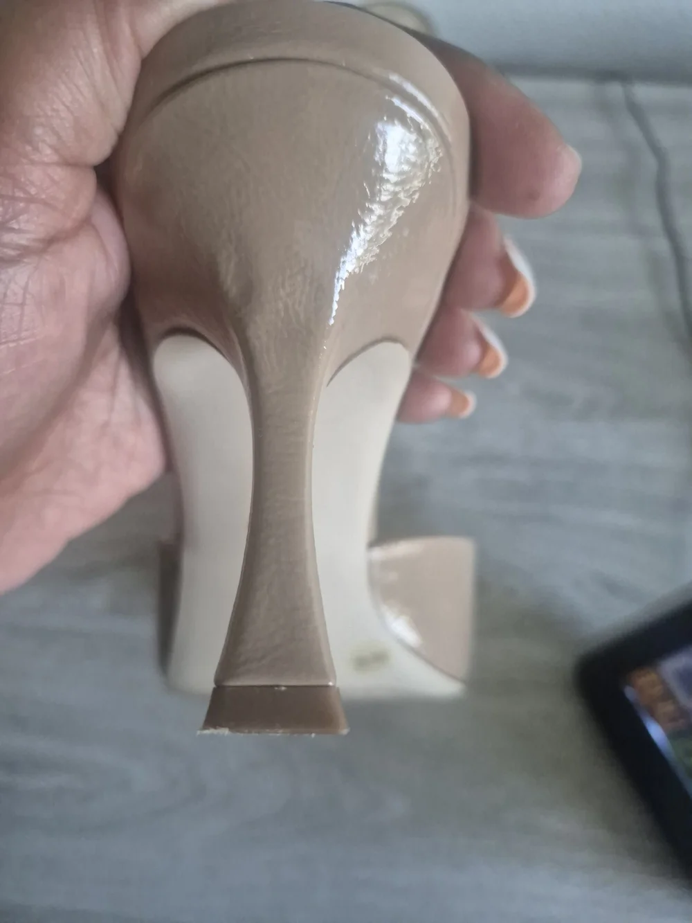 Jessica Simpson Patent Nude/Taupe Slide Mules